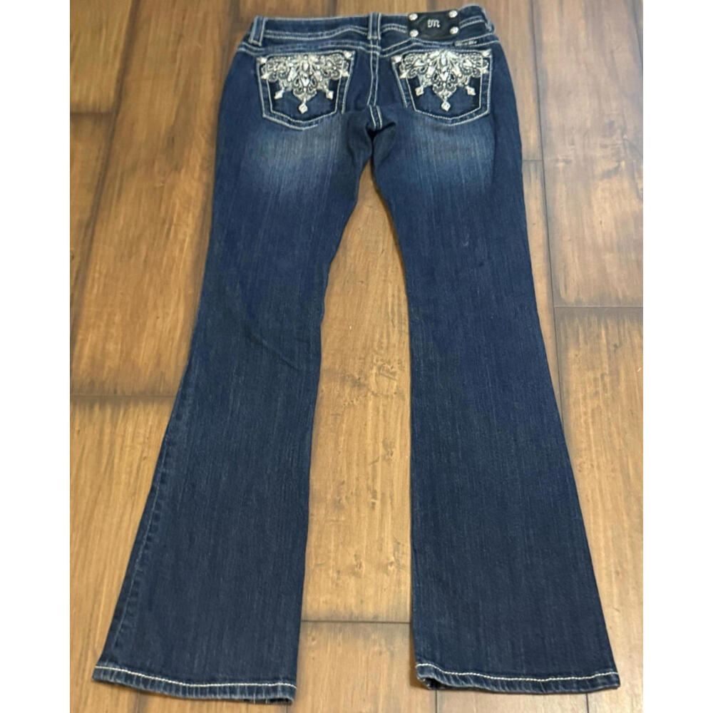 🌵⭐ Miss Me JP90008 Bootcut Jeans 27x31 Dark Wash Embellished Rhinestone Bling